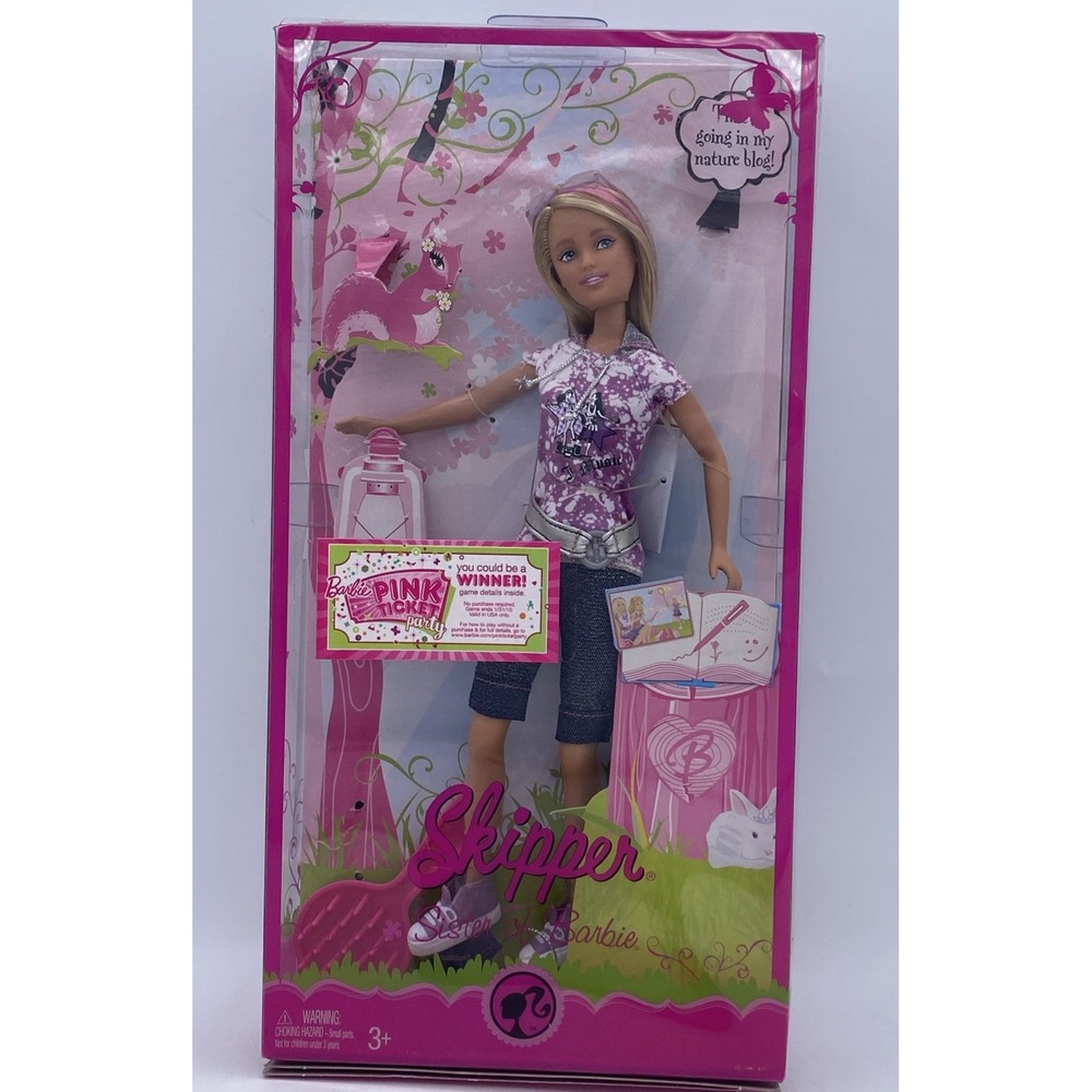 NIB 2008 Barbie Camping Skipper Mattel P6713 Sealed